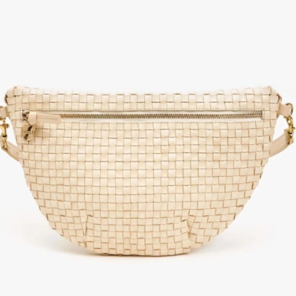 Clare V Grande Woven Checker in Cream